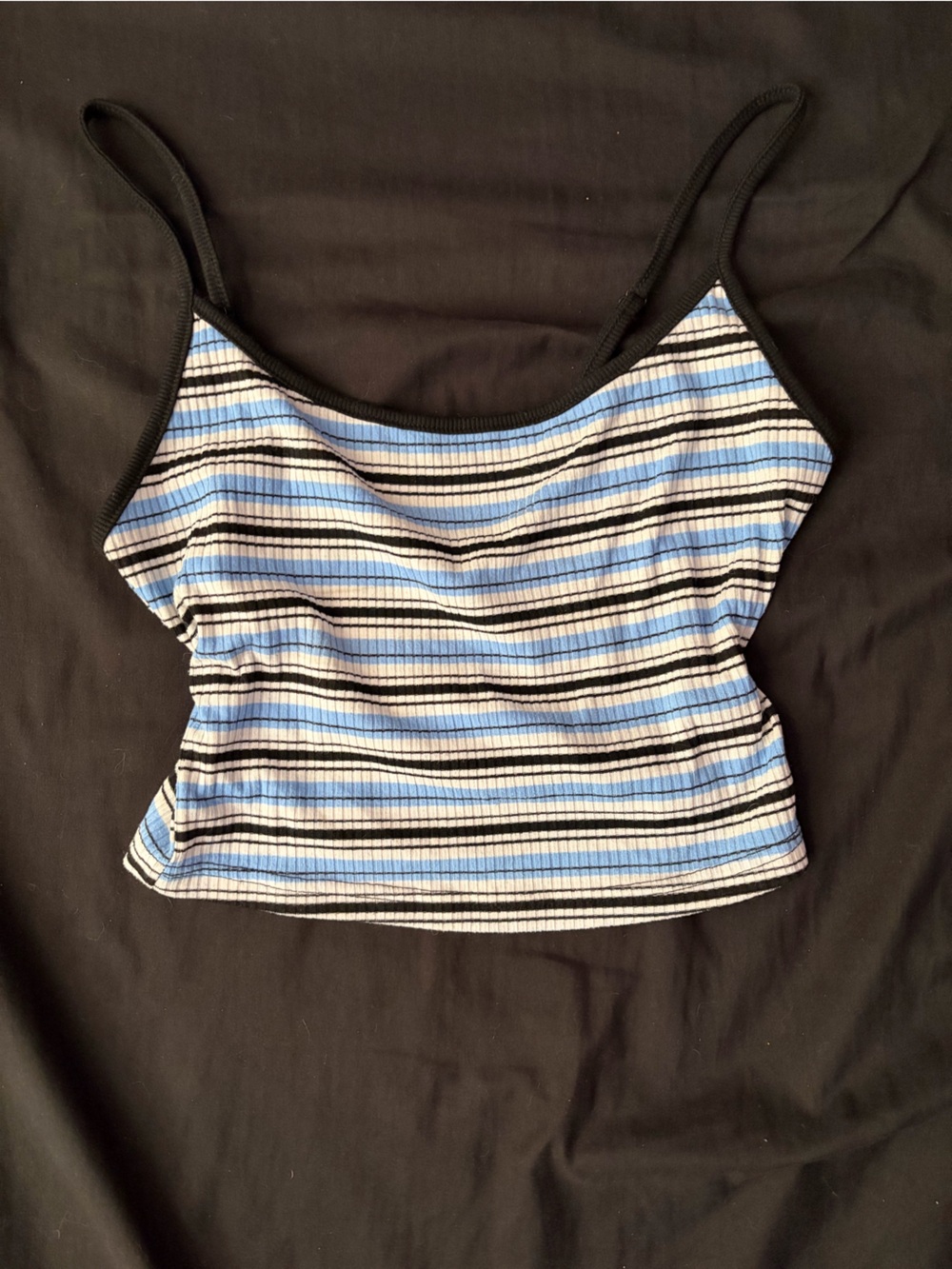 Striped Black White and Blue Tank Top